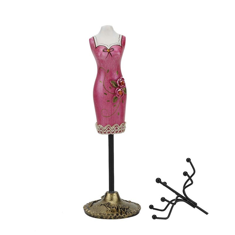 woobles Jewelry Display Hanging Holder Bracelet Shelf Home Decoration Jewelry Rack Jewelry Stand Showing Rack Earring Decoration Bracelet Shelf Jewelry Tower[Rose red] - Image 3
